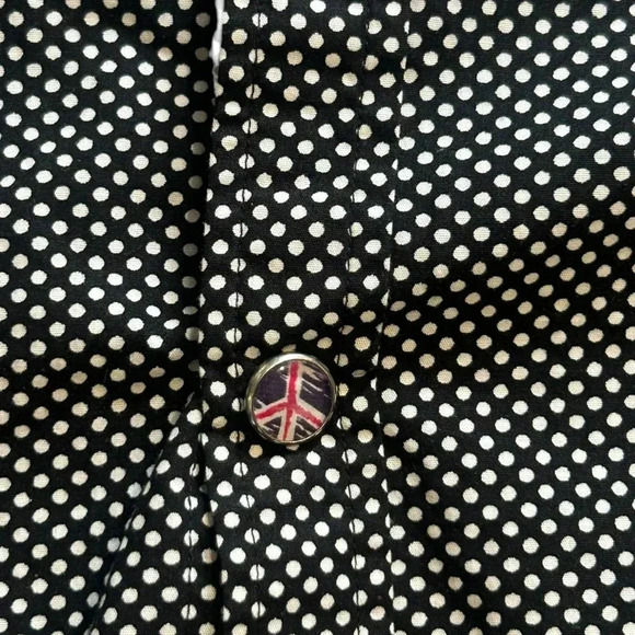 English Laundry John Lennon Long Sleeved Dress  Shirt Polk-Dot XL LIKE NEW - Picture 6 of 13